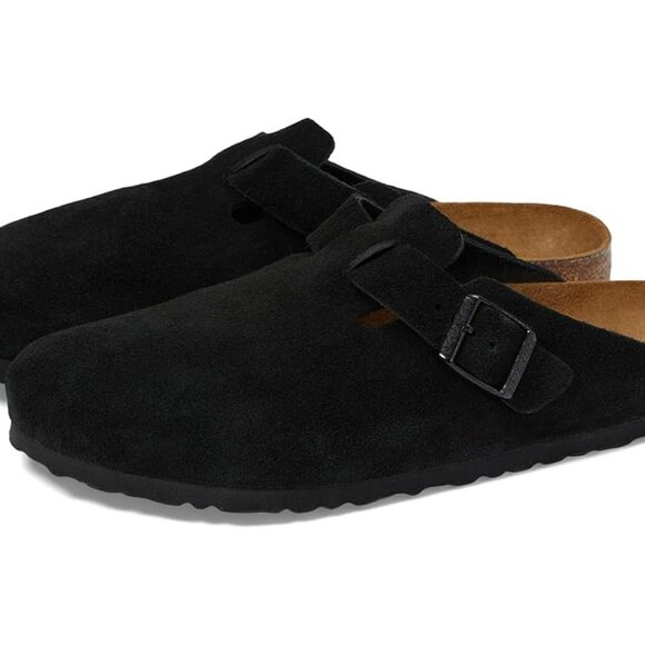 Birkenstock Shoes - Boston Soft Footbed Black Suede